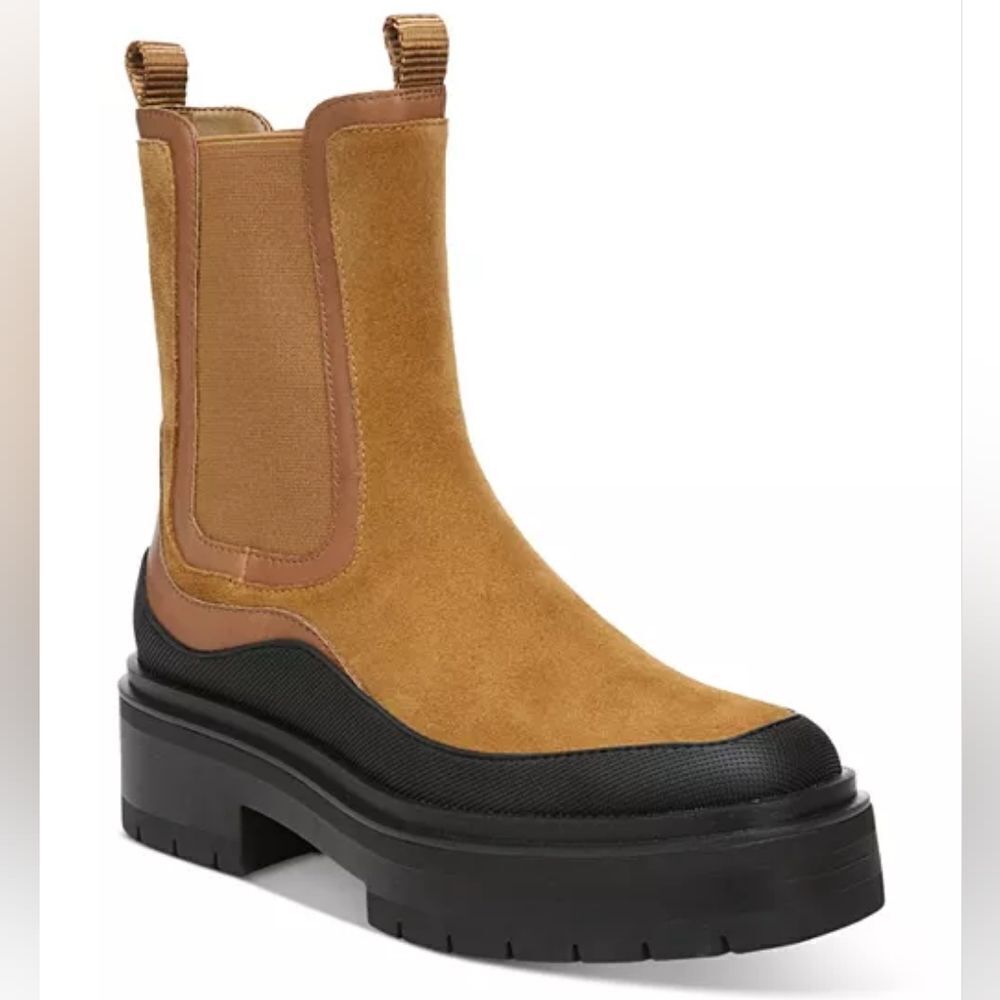 New Sam Edelman Luila Chelsea Suede Leather Boots Water Repellent Size 10